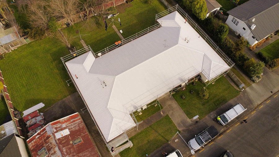 Complete longrun re-roof, seen from above