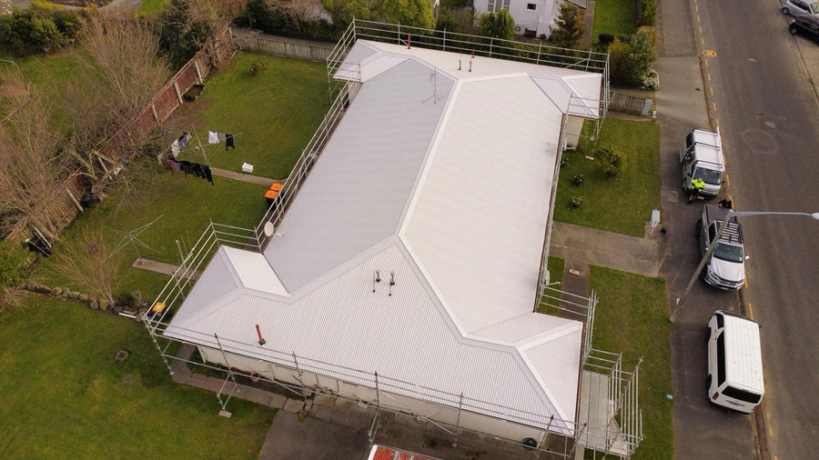 Finished longrun re-roof, seen from above